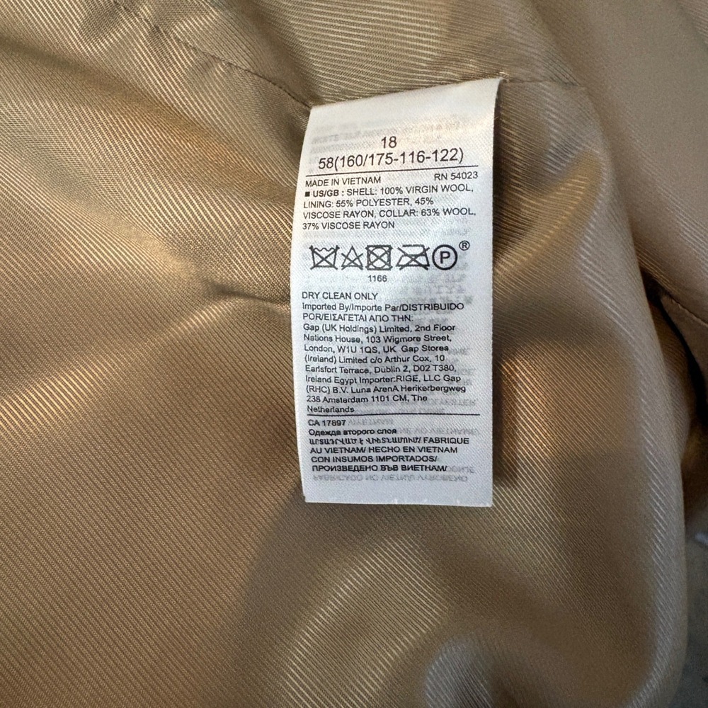 Banana‎ Republic Long Wool Sculptural Blazer Yellow Single Button 18 Trending - Picture 7 of 11